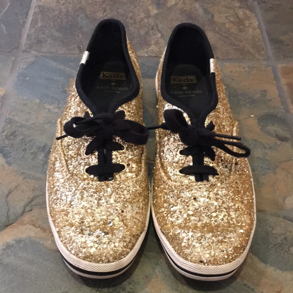 Kate Spade x Keds Champion Glitter Keds in Gold